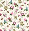 Seamless pattern ofÂ colored floral seasonal vintage.